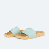 Chanclas Munich Flat slider wood effect 4300325 verde menta