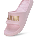 Chanclas Puma Divecat V2 lite 374823 21 rosa letras doradas